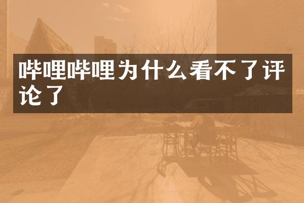 哔哩哔哩为什么看不了评论了