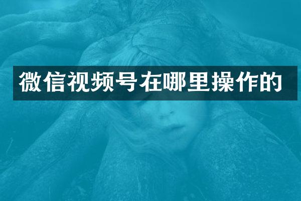 微信视频号在哪里操作的