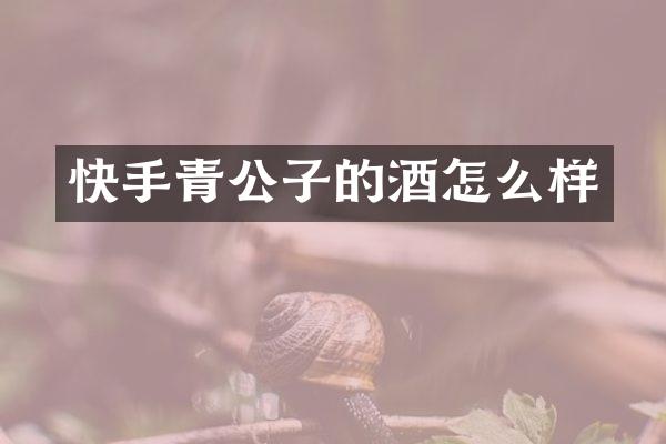 快手青公子的酒怎么样