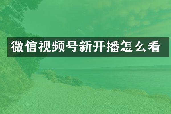 微信视频号新开播怎么看