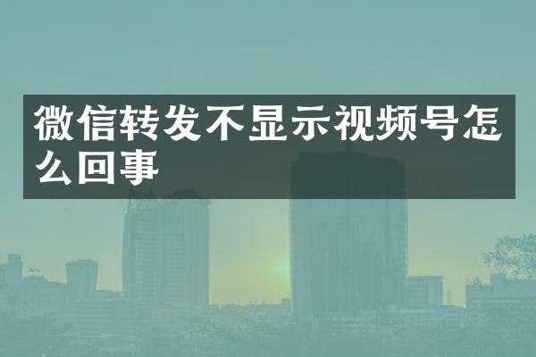 微信转发不显示视频号怎么回事