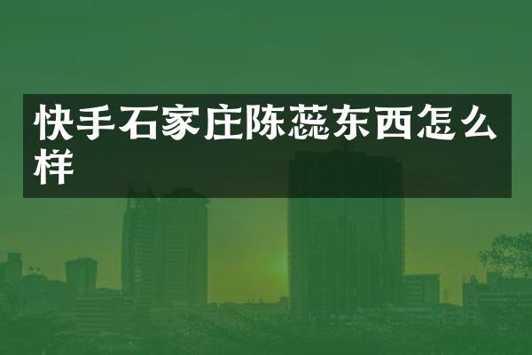 快手石家庄陈蕊东西怎么样