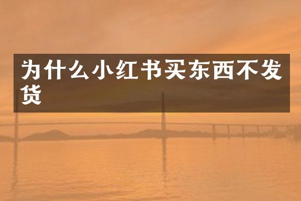 为什么小红书买东西不发货