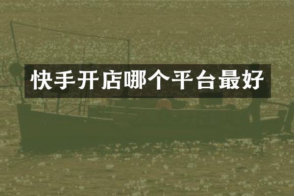 快手开店哪个平台最好