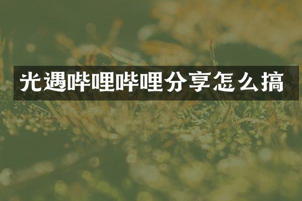 光遇哔哩哔哩分享怎么搞