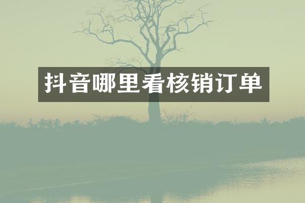抖音哪里看核销订单