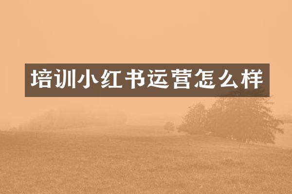 培训小红书运营怎么样