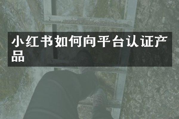 小红书如何向平台认证产品