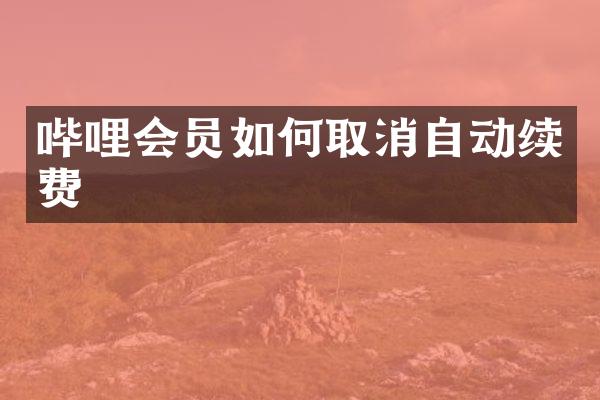哔哩会员如何取消自动续费