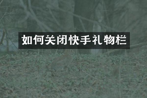 如何关闭快手礼物栏