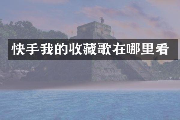 快手我的收藏歌在哪里看