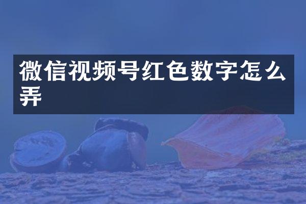微信视频号红色数字怎么弄