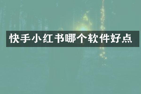 快手小红书哪个软件好点