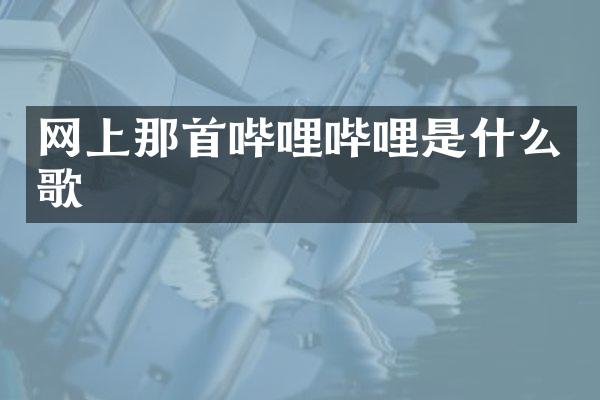 网上那首哔哩哔哩是什么歌