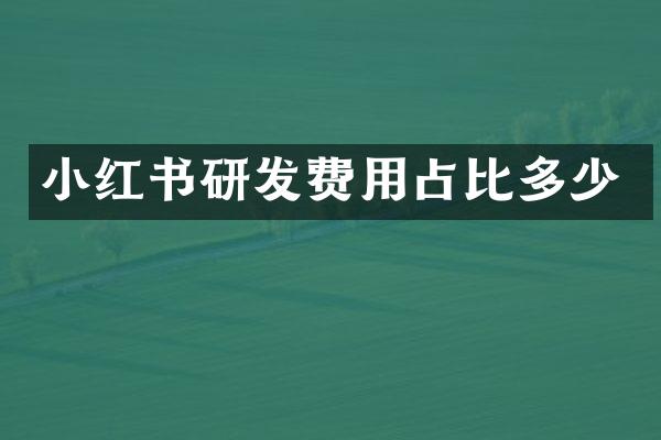 小红书研发费用占比多少