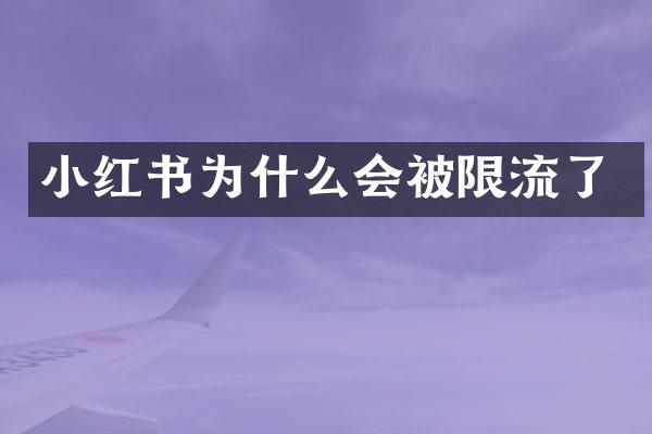小红书为什么会被限流了