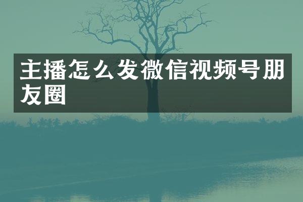 主播怎么发微信视频号朋友圈