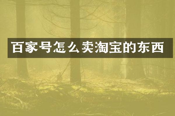 百家号怎么卖淘宝的东西