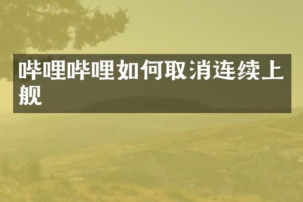 哔哩哔哩如何取消连续上舰