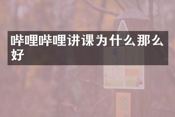 哔哩哔哩讲课为什么那么好