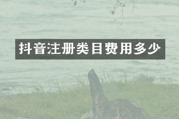 抖音注册类目费用多少