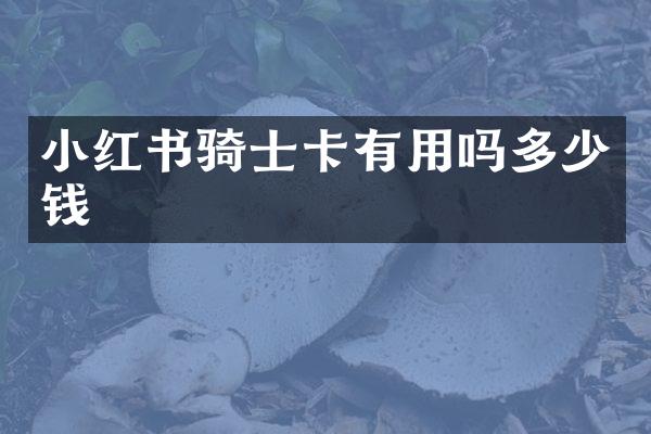 小红书骑士卡有用吗多少钱