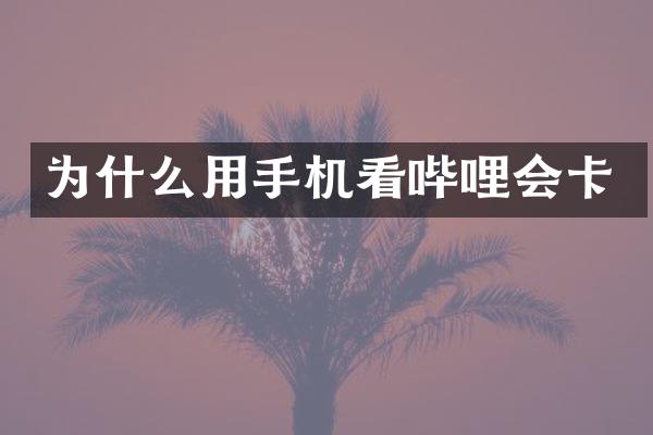 为什么用手机看哔哩会卡