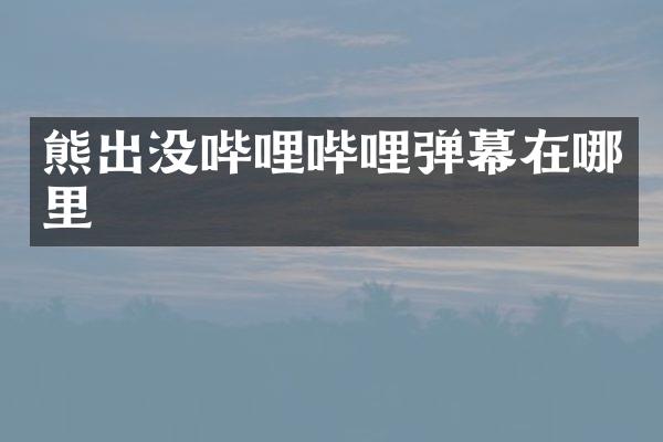 熊出没哔哩哔哩弹幕在哪里
