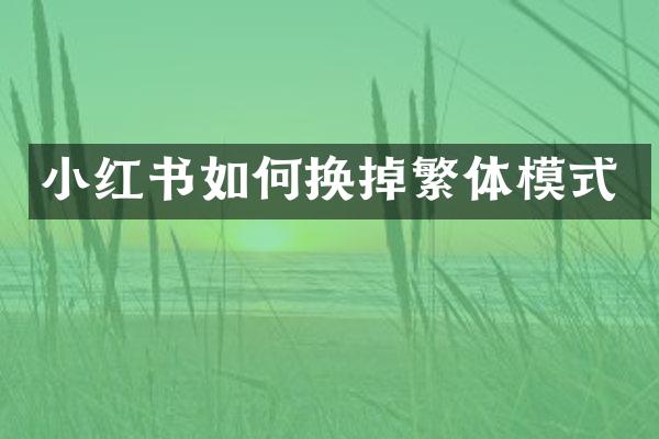 小红书如何换掉繁体模式