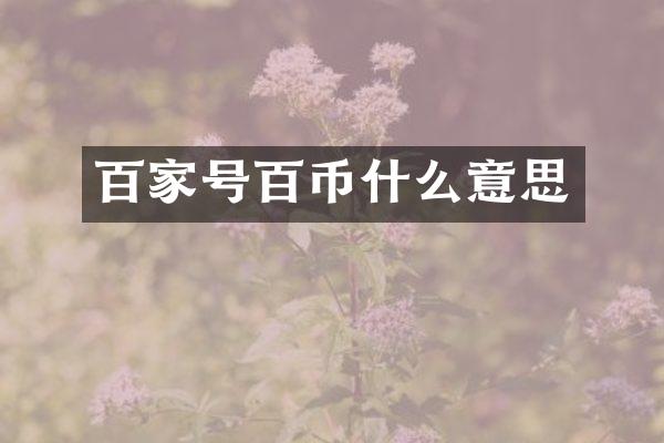 百家号百币什么意思