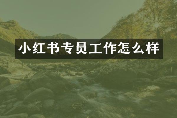 小红书专员工作怎么样