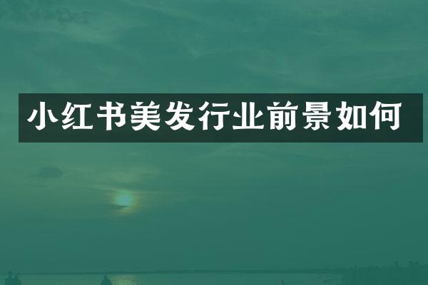 小红书美发行业前景如何