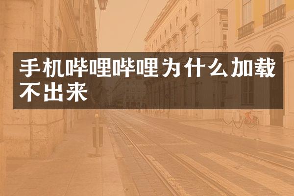 手机哔哩哔哩为什么加载不出来