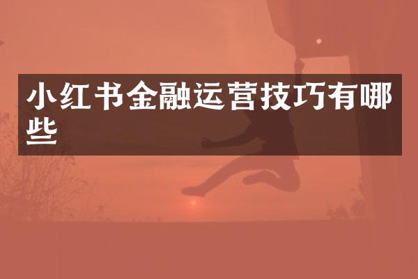 小红书金融运营技巧有哪些