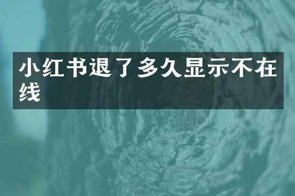 小红书退了多久显示不在线