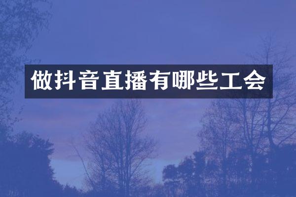 做抖音直播有哪些工会