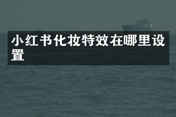 小红书化妆特效在哪里设置