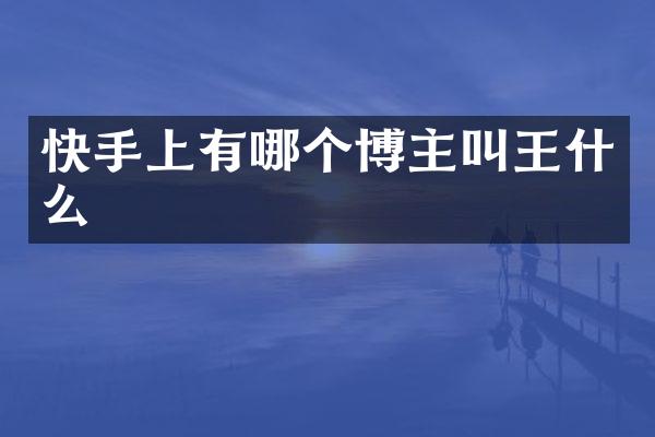快手上有哪个博主叫王什么
