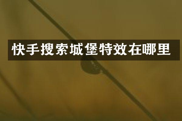 快手搜索城堡特效在哪里
