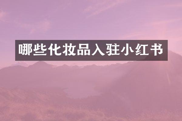 哪些化妆品入驻小红书
