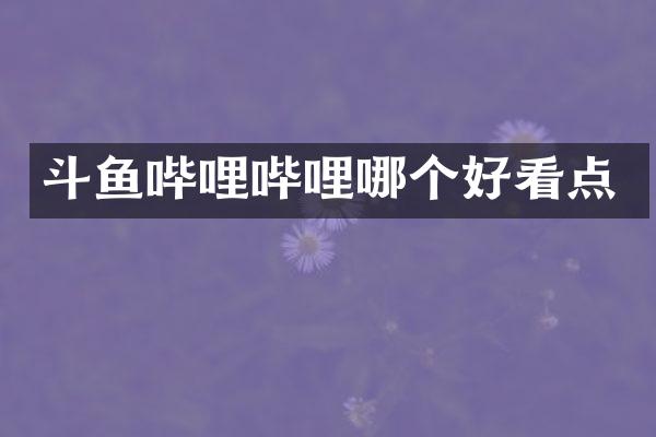 斗鱼哔哩哔哩哪个好看点