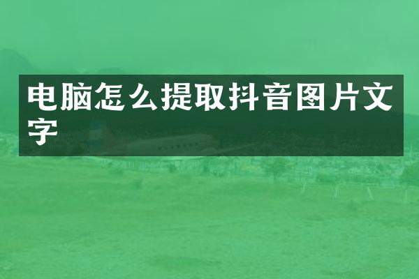 电脑怎么提取抖音图片文字