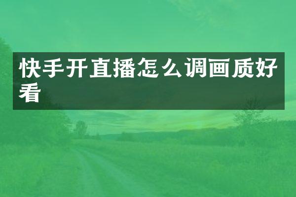 快手开直播怎么调画质好看