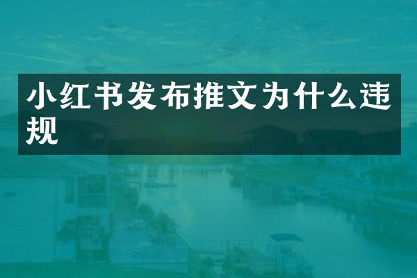 小红书发布推文为什么违规