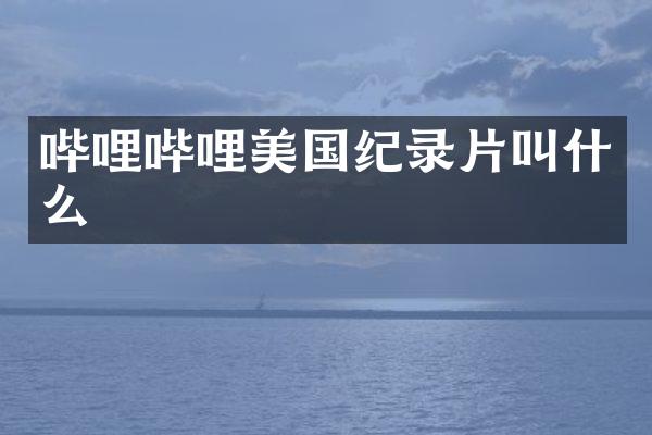 哔哩哔哩美国纪录片叫什么