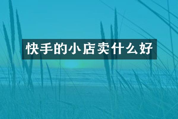 快手的小店卖什么好