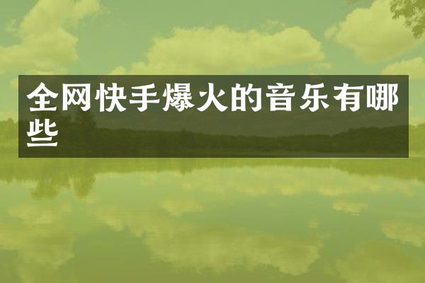 全网快手爆火的音乐有哪些