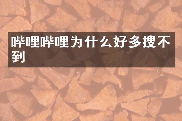 哔哩哔哩为什么好多搜不到