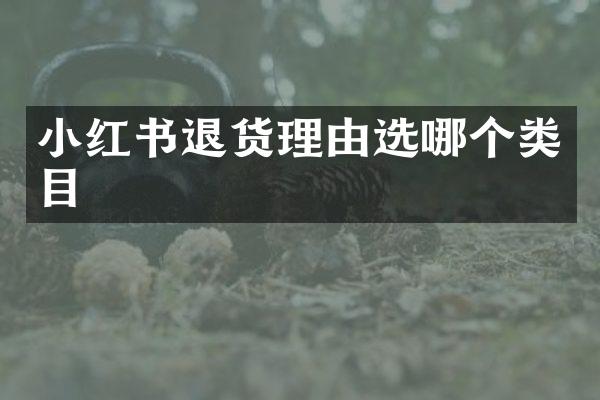 小红书退货理由选哪个类目