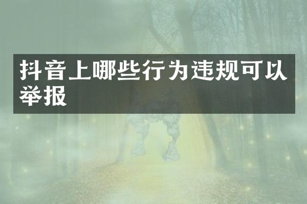 抖音上哪些行为违规可以举报